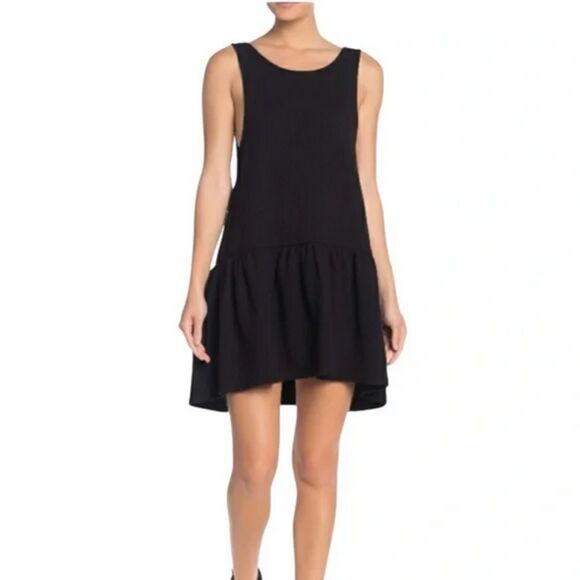 FREE PEOPLE Easy Street Pullover Textured Black Mini S Preowned - Picture 1 of 10